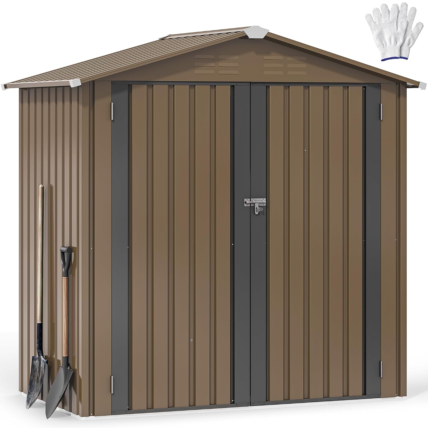 Outdoor Furniture Waterproof - Caseta de Almacenamiento Metálica para Exteriores