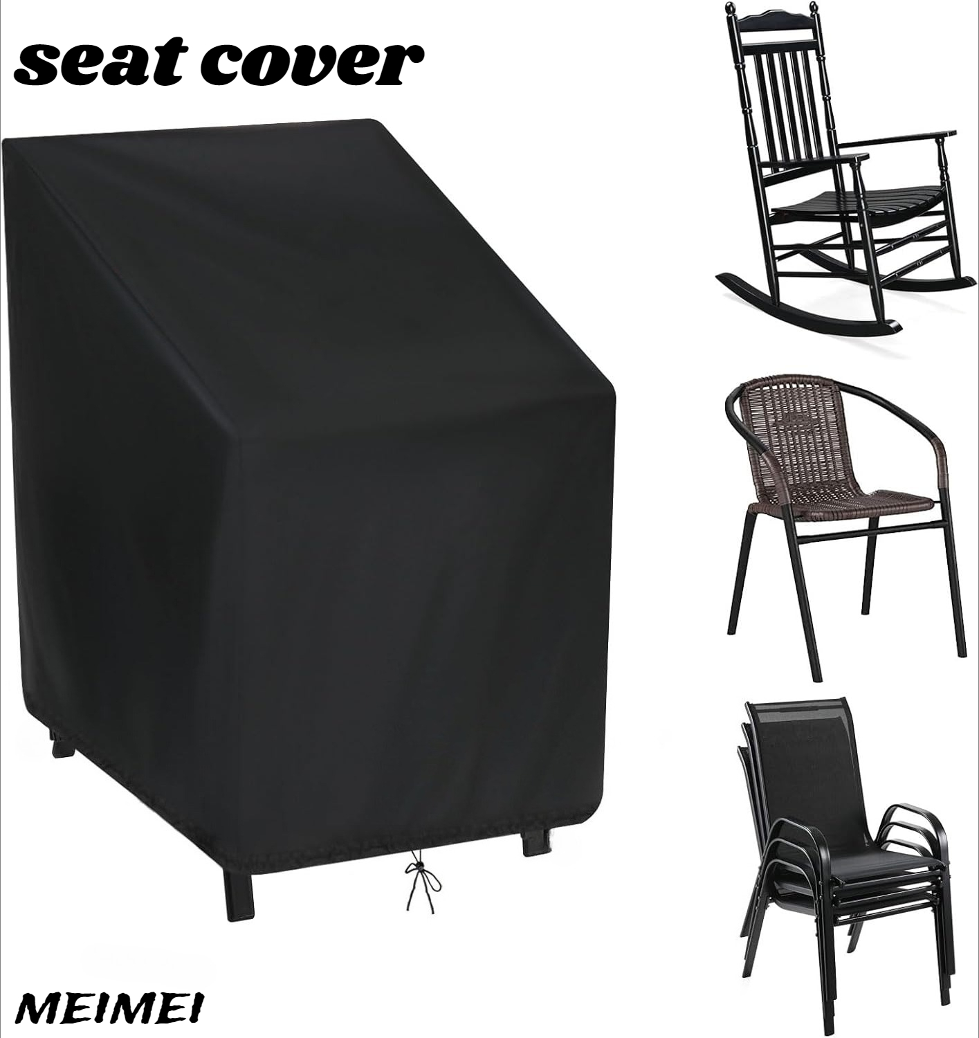 Outdoor Furniture With Covers - Funda antipolvo para silla apilada, bolsa