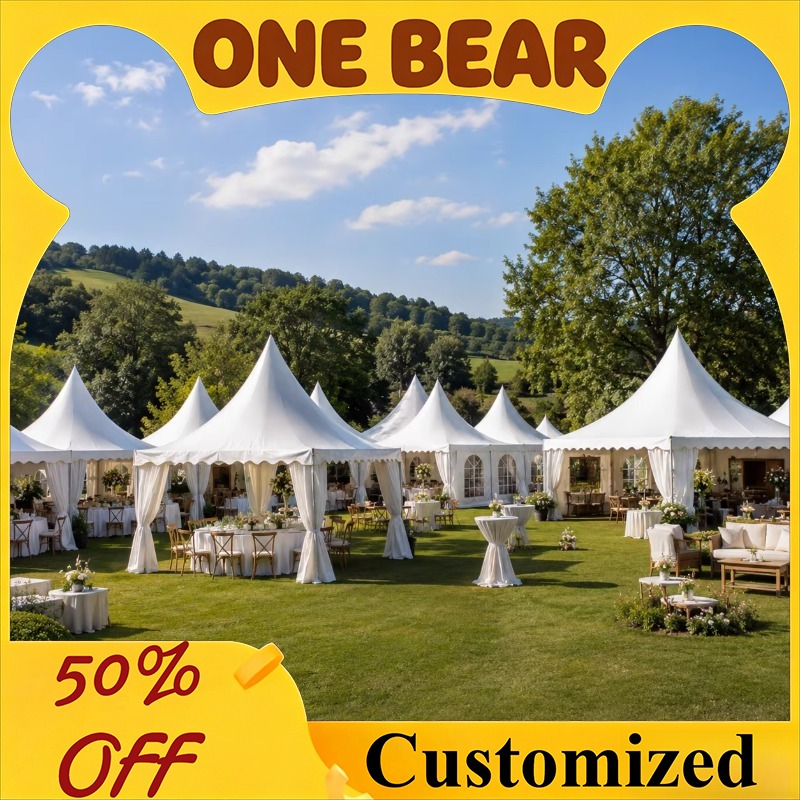 Outdoor Furniture European - Carpa Pagoda Blanca Personalizable con Techo
