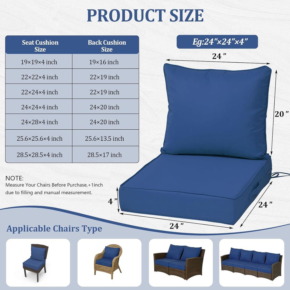 Juego de 4 Cojines Profundos p - Outdoor Furniture Waterproof reseña y precio