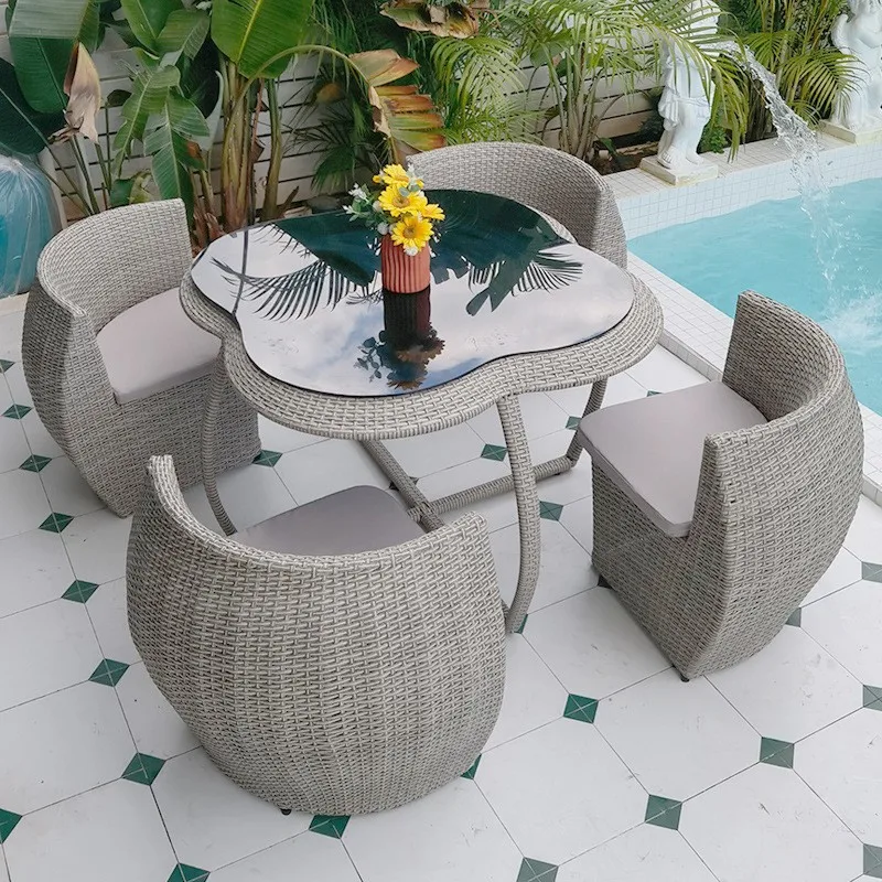 Conjunto de mesa y sillas de r - Outdoor Furniture Store reseña y precio