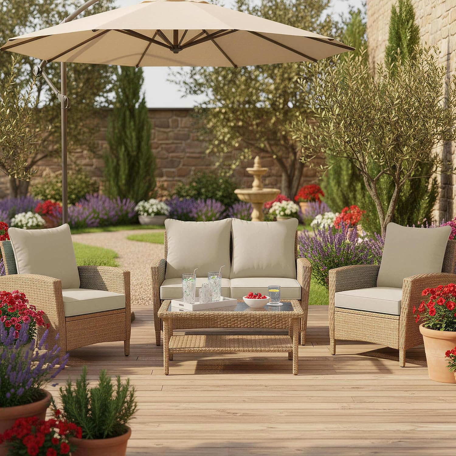 Juego de 4 cojines para sillas - Outdoor Furniture Cushions 24 X 24 reseña y precio