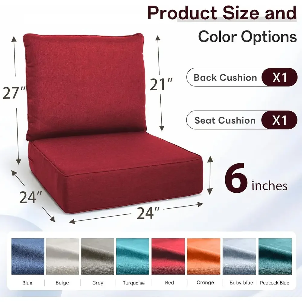 Juego de Cojines para Asientos - Outdoor Furniture Cushions 24 X 24 reseña y precio