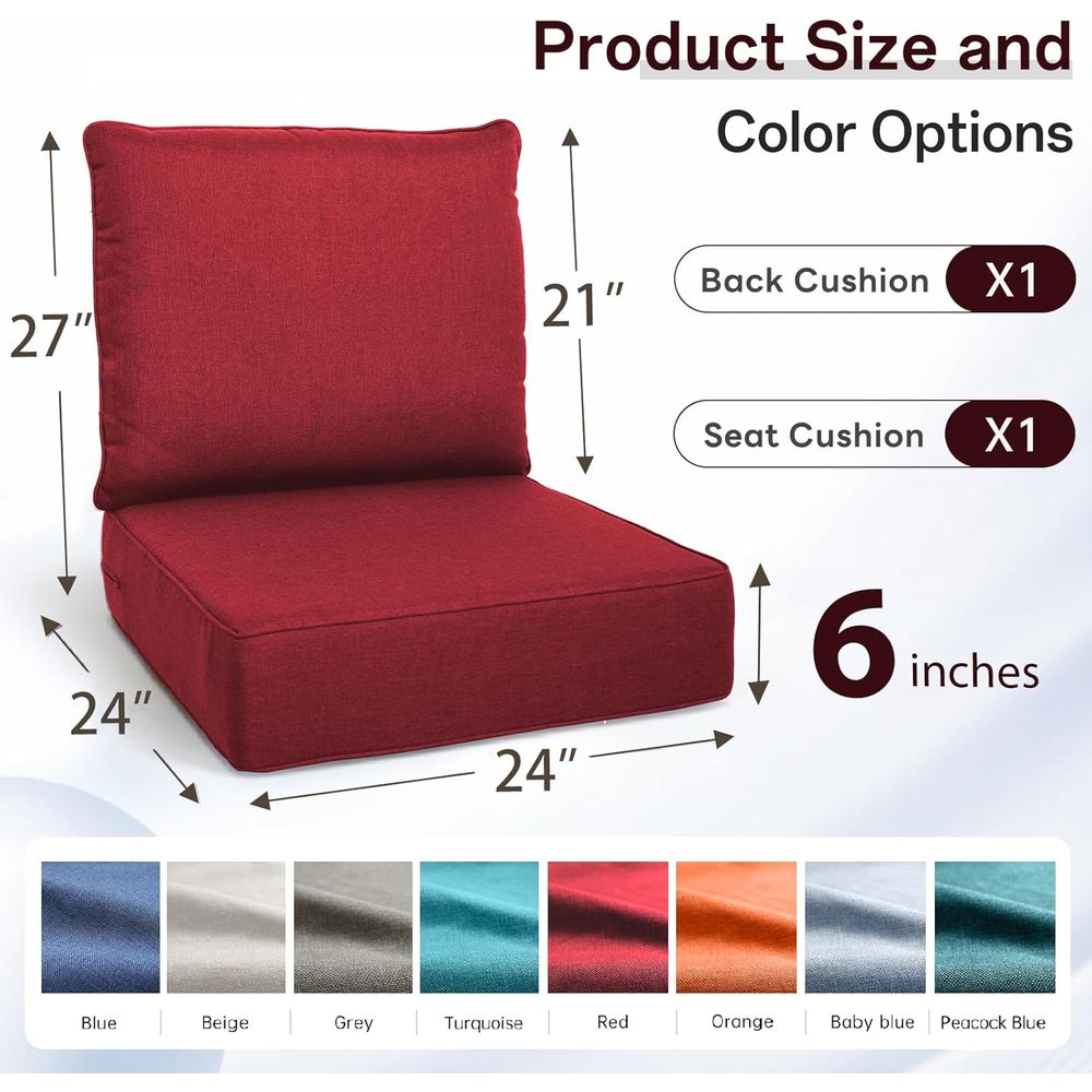 Juego de Cojines de Lujo para  - Outdoor Furniture Cushions 24 X 24 reseña y precio