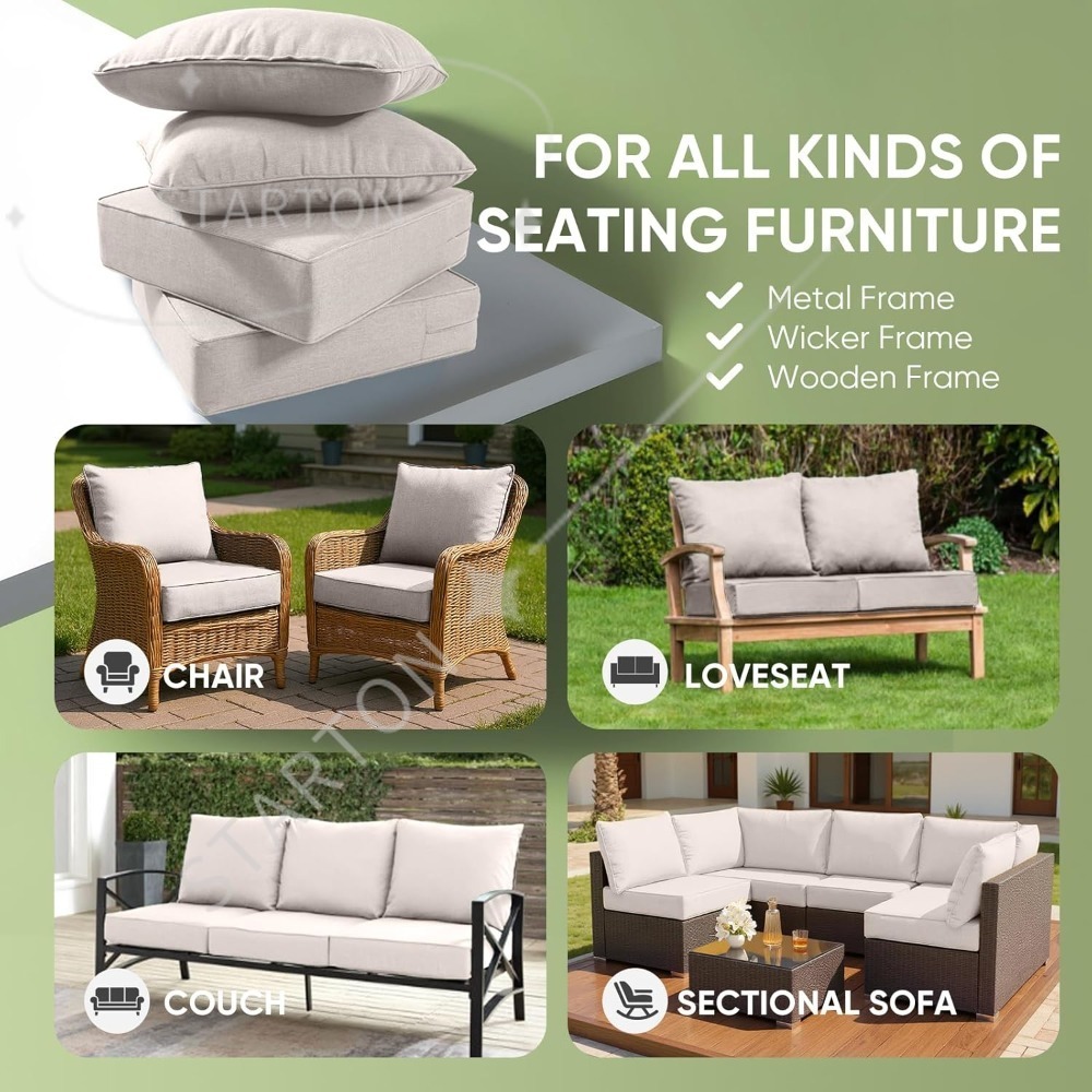 Juego de 3 cojines para sillas - Outdoor Furniture Cushions 24 X 24 reseña y precio