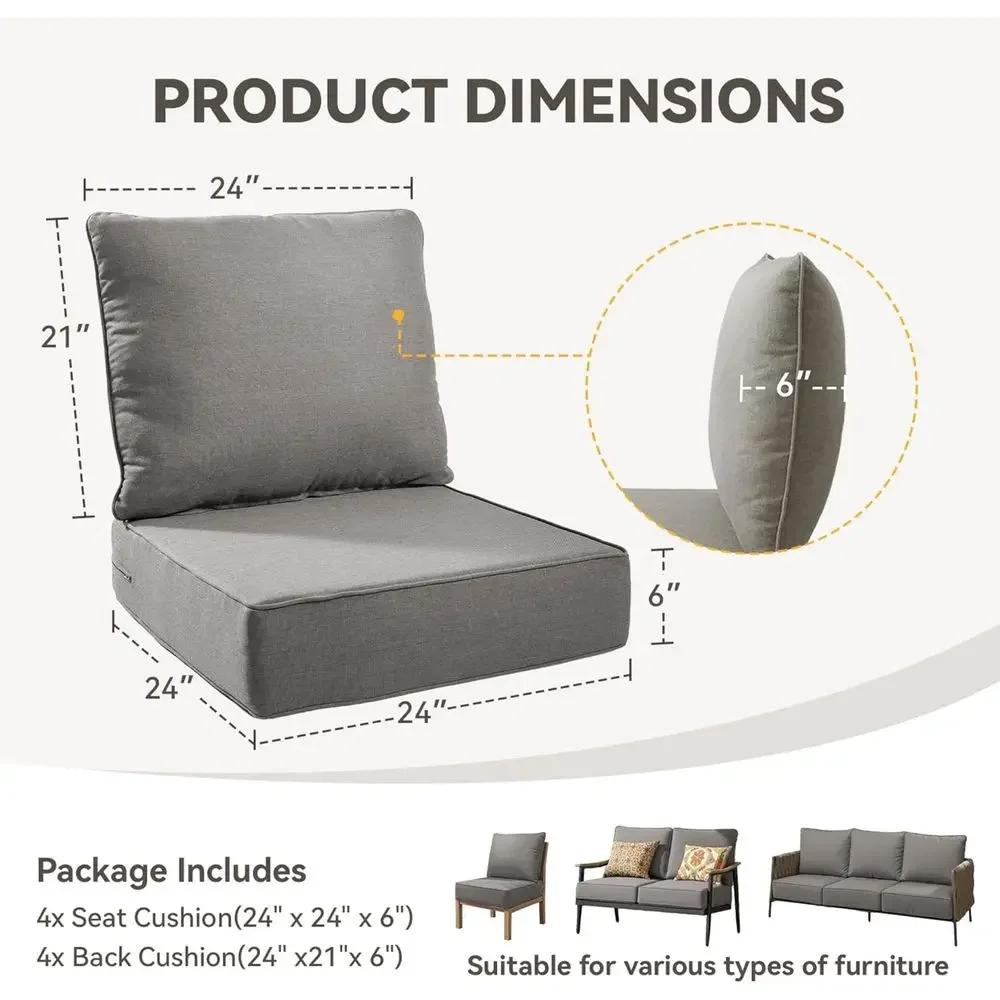 Juego de Cojines para Exterior - Outdoor Furniture Cushions 24 X 24 reseña y precio
