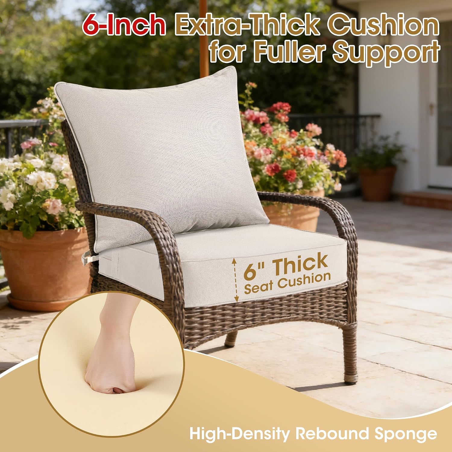 Juego de Cojines para Silla de - Outdoor Furniture Cushions 24 X 24 reseña y precio