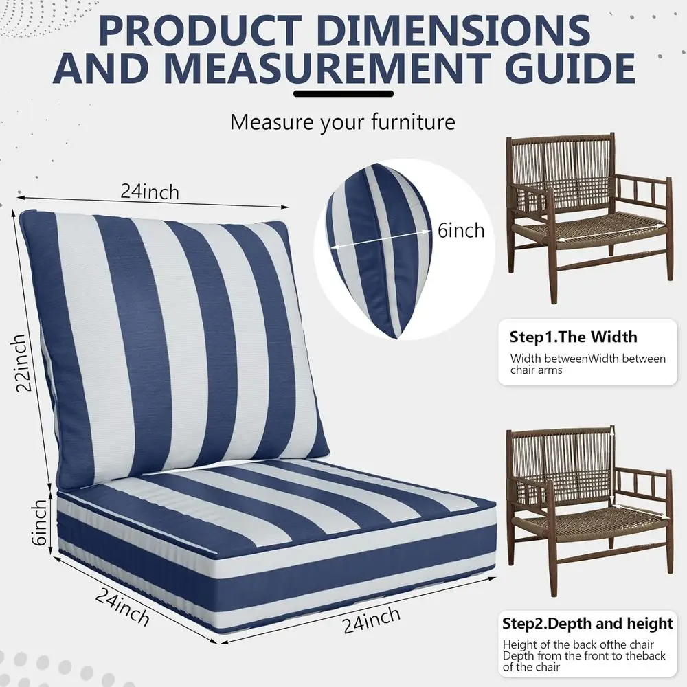 Juego de cojines profundos par - Outdoor Furniture Cushions 24 X 24 reseña y precio