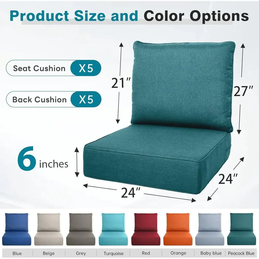 Juego de 6 Cojines Gruesos par - Outdoor Furniture Cushions 24 X 24 reseña y precio