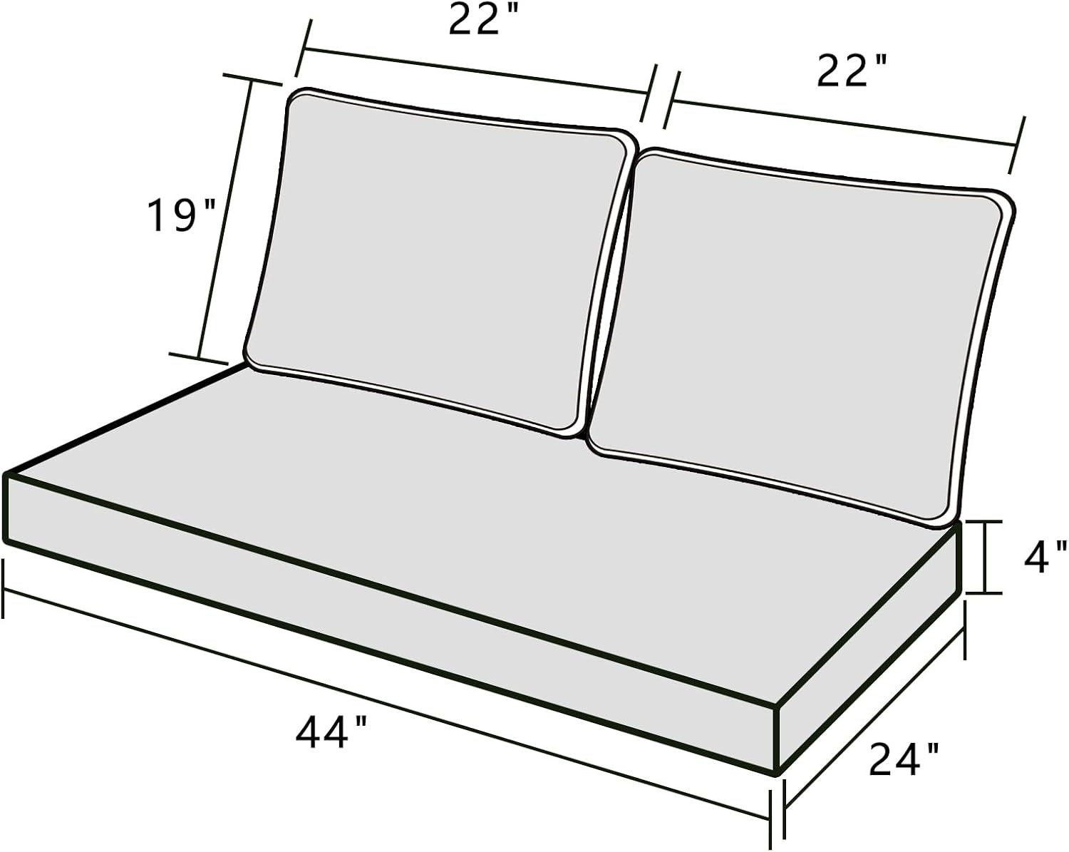 Juego de Cojines para Sofá de  - Outdoor Furniture Cushions 24 X 24 reseña y precio