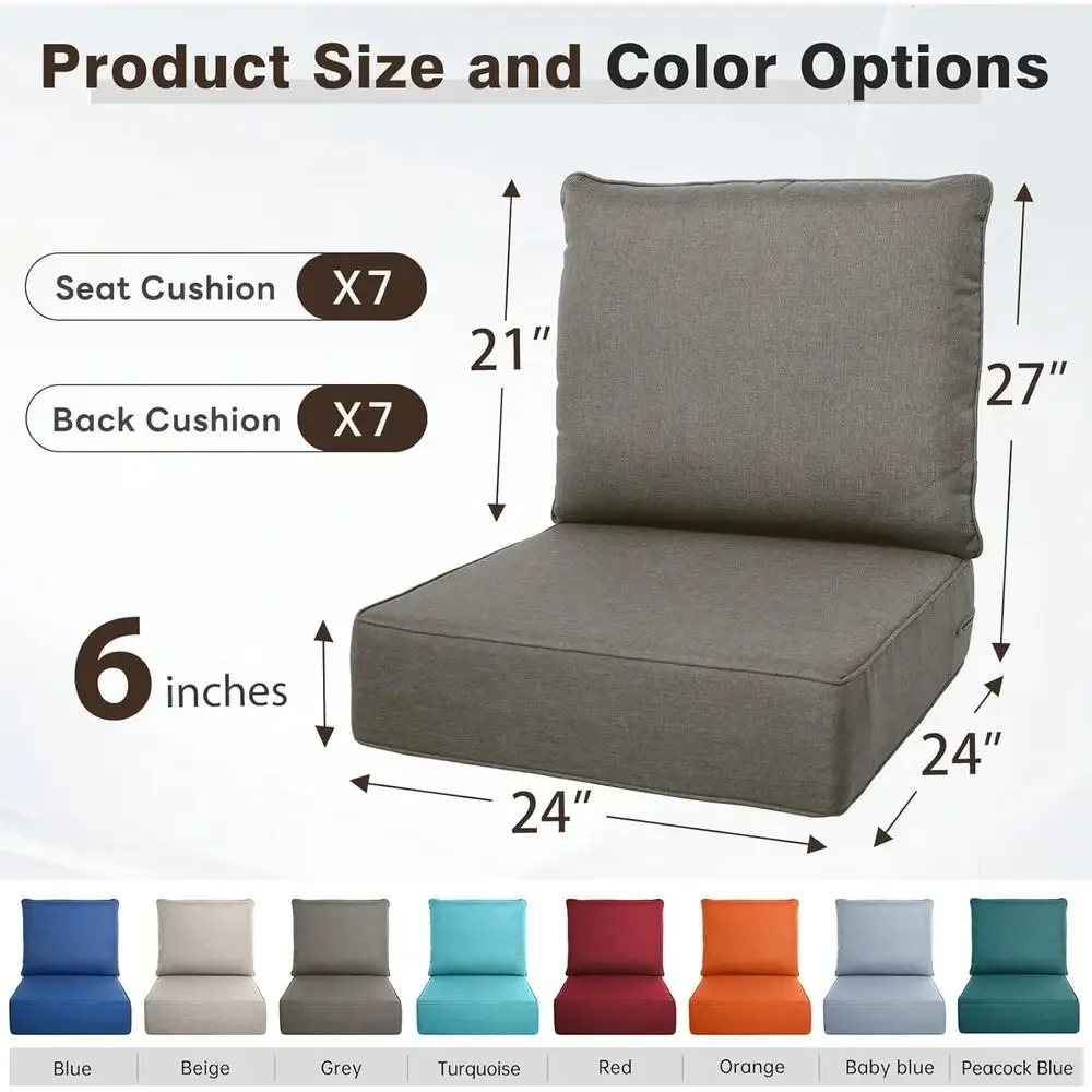 Juego de 6 Cojines Gruesos par - Outdoor Furniture Cushions 24 X 24 reseña y precio