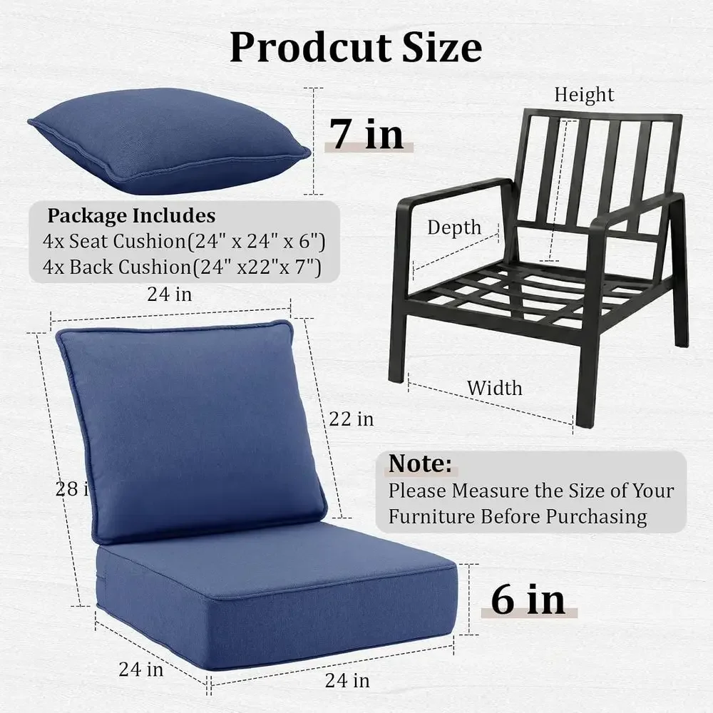 6 Cojines Gruesos para Sillas  - Outdoor Furniture Cushions 24 X 24 reseña y precio